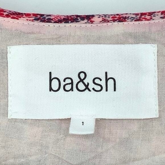 Ba&sh Size 1 US Small Fuchsia Robe Nina Mini Dress Floral 3/4 Sleeve OS17-9 - Picture 5 of 11